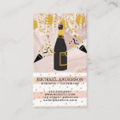 Carte De Visite Champagne / Confetti et Balloons (Devant)