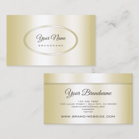 Carte De Visite Champagne de luxe Golden Professional et moderne (Devant / Derrière)