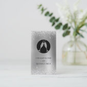 Carte De Visite Champagne et manucures Parties scintillant à huile (Debout devant)