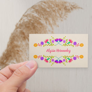 Carte De Visite Champagne florale colorée de fêtes mexicaines
