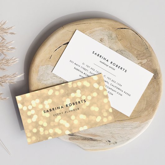 Carte De Visite Champagne Gold Bokeh