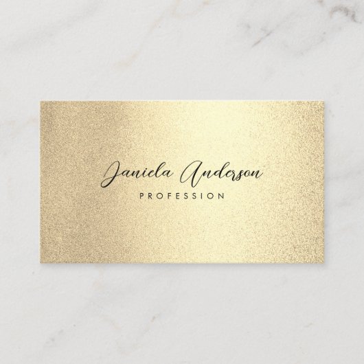 Carte De Visite Champagne Gold Foil Chic (Devant)