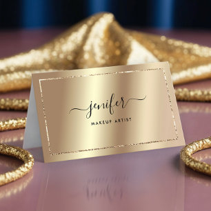 Carte De Visite Champagne Luxury Gold Foil Monogramme Élégant
