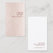 Carte De Visite Champagne Pink Ombre Parties scintillant Beauté (Devant / Derrière)