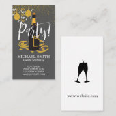 Carte De Visite Champagne / Planificateur de fête / Festive II (Devant / Derrière)