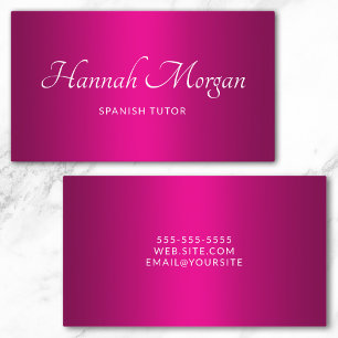 Carte De Visite Champagne Rose Chaud Ombré Écriture Élégante