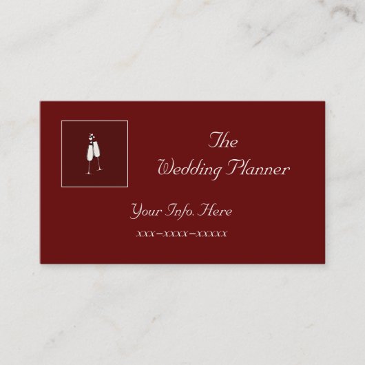 Carte de visite Champagne rouge personnalisé (Devant)