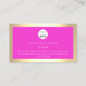 Carte De Visite Champaign Gold Frame Rose Fuchsia Gold Stars (Dos)