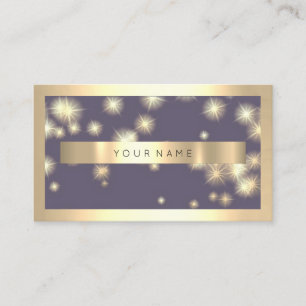 Carte De Visite Champaiing Gold Frame Blue Smoky Gold Stars