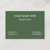 Carte De Visite Champignon vert À damiers Goblincore (Dos)