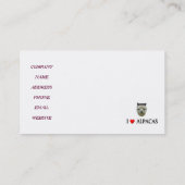 Carte De Visite Champion Alpacas (Dos)