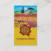 CARTE DE VISITE CHAMPS DE FLEURS, HONEY BEE RED WAX SEAL, BEEKEEPE (Dos)