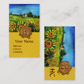 CARTE DE VISITE CHAMPS DE SOUFFLE, HONEY BEE SCEAL DE CIRE, OEUVRE (Devant / Derrière)