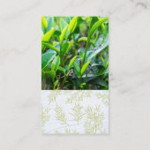 Carte De Visite Champs Feuille de thé | Thèière (Dos)