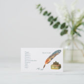 Carte De Visite Chance de stylo de plume bonne (Debout devant)