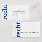 Carte de visite Chancellerie bleue (Devant / Derrière)