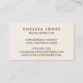 Carte De Visite Chanceux en fer à cheval double face (Dos)