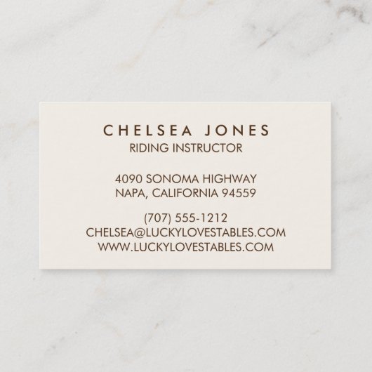 Carte De Visite Chanceux en fer à cheval double face (Dos)