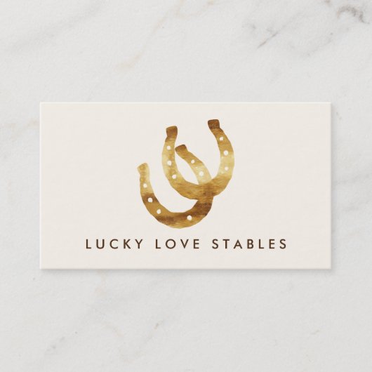 Carte De Visite Chanceux en fer à cheval double face (Devant)