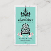 Carte De Visite Chandelier antique et chaise florale victorienne M (Devant)