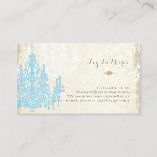 Carte De Visite Chandelier bleu placide PixDezines/DO-IT-YOURSELF  (Dos)