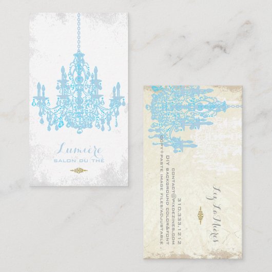 Carte De Visite Chandelier bleu placide PixDezines/DO-IT-YOURSELF  (Devant / Derrière)