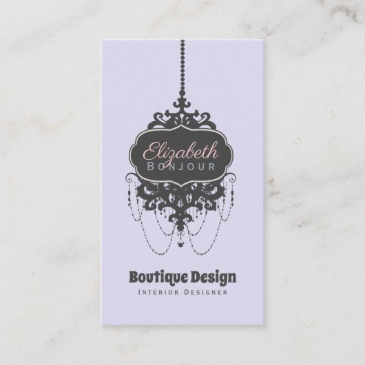 Carte De Visite Chandelier Chic (Changer de couleur) - (Devant)