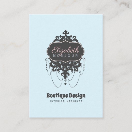 Carte De Visite Chandelier Chic (Changer de couleur) - (Devant)