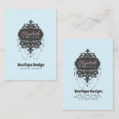 Carte De Visite Chandelier Chic (Changer de couleur) - (Devant / Derrière)