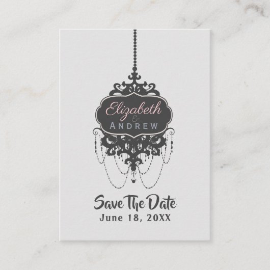 Carte De Visite Chandelier Chic (Changer de couleur) - (Devant)