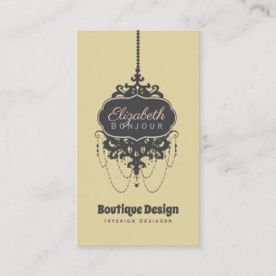 Carte De Visite Chandelier Chic (Changer de couleur) -