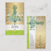 Carte De Visite Chandelier en cristal de l'Empire Bleu de Pix-Dezi (Devant / Derrière)