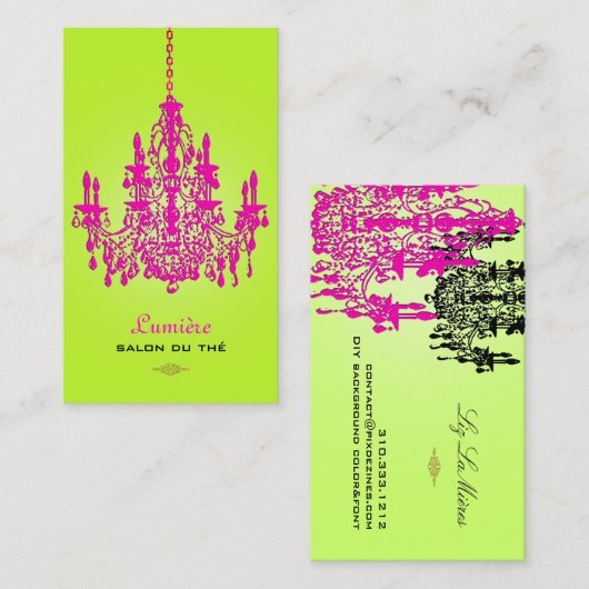 Carte De Visite Chandelier en cristal rose chaud PixDezines/do-it- (Devant / Derrière)