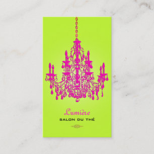 Carte De Visite Chandelier en cristal rose vif PixDezines/couleur 