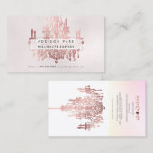 Carte De Visite Chandelier en or rose PixDezines (Devant / Derrière)