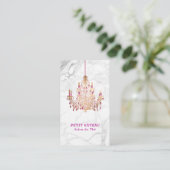Carte De Visite Chandelier en or Rose PixDezines Marble+Faux (Debout devant)