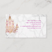 Carte De Visite Chandelier en or Rose PixDezines Marble+Faux (Dos)