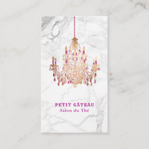 Carte De Visite Chandelier en or Rose PixDezines Marble+Faux