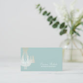 Carte De Visite Chandelier or élégant du décorateur (Debout devant)