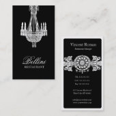 Carte De Visite Chandelier orange design noir (Devant / Derrière)