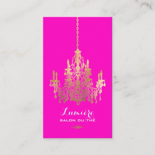 Carte De Visite Chandelier PixDezines Faux Gold Foil/DO-IT-YOURSEL (Devant)