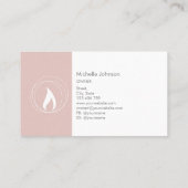 Carte De Visite Chandelière moderne Blush Pink Minimal Candlemaker (Dos)