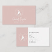Carte De Visite Chandelière moderne Blush Pink Minimal Candlemaker (Devant / Derrière)