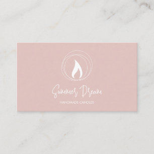 Carte De Visite Chandelière moderne Blush Pink Minimal Candlemaker