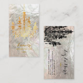 Carte De Visite Chandeliers noir+or/faux argent (Devant / Derrière)