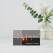 Carte De Visite Chandelle étincelante rectangulaire nuances callig (Debout devant)