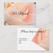Carte De Visite Change of Address Card – Elegant Peach Rose (Devant / Derrière)