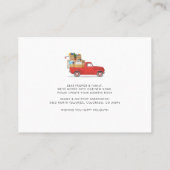 Carte De Visite Changement d'adresse pour les fêtes Red Truck (Dos)