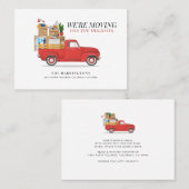 Carte De Visite Changement d'adresse pour les fêtes Red Truck (Devant / Derrière)