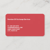 Carte De Visite Changement du pétrole (Dos)